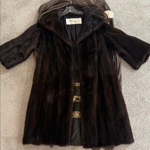 Elegant Dark Brown Fur Coat